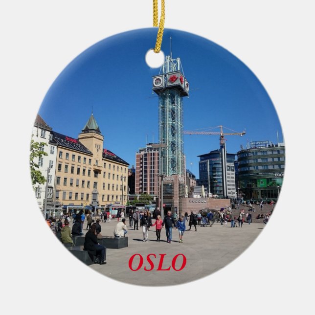 Oslo Norway Panorama Circle Ornament (Front)