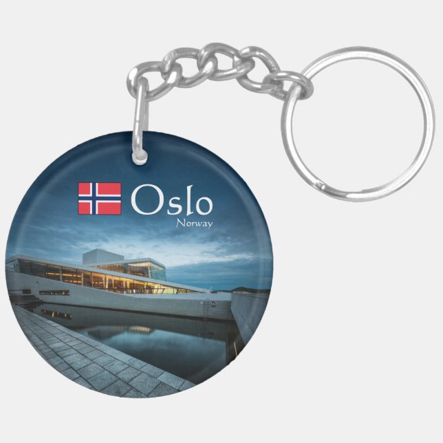 Oslo Norway Souvenir Key Ring (Back Left)