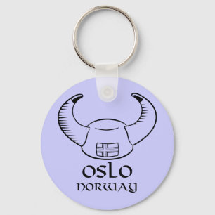 Oslo Norway Viking Hat Key Ring