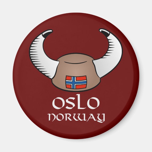 Oslo Norway Viking Hat Magnet (Front)