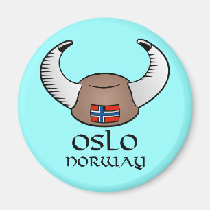Oslo Norway Viking Hat Magnet