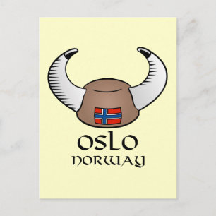 Oslo Norway Viking Hat Postcard
