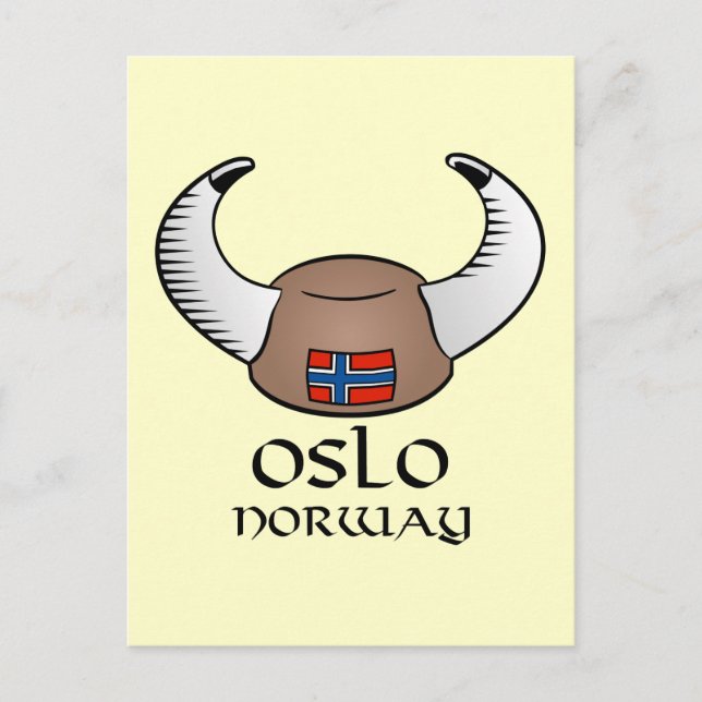 Oslo Norway Viking Hat Postcard (Front)