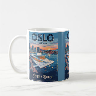 Oslo Opera House Norway Vintage Travel Poster Coffee Mug