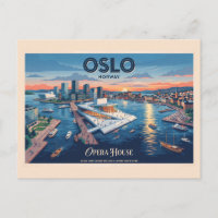 Oslo Opera House Vintage Travel Poster - Norway