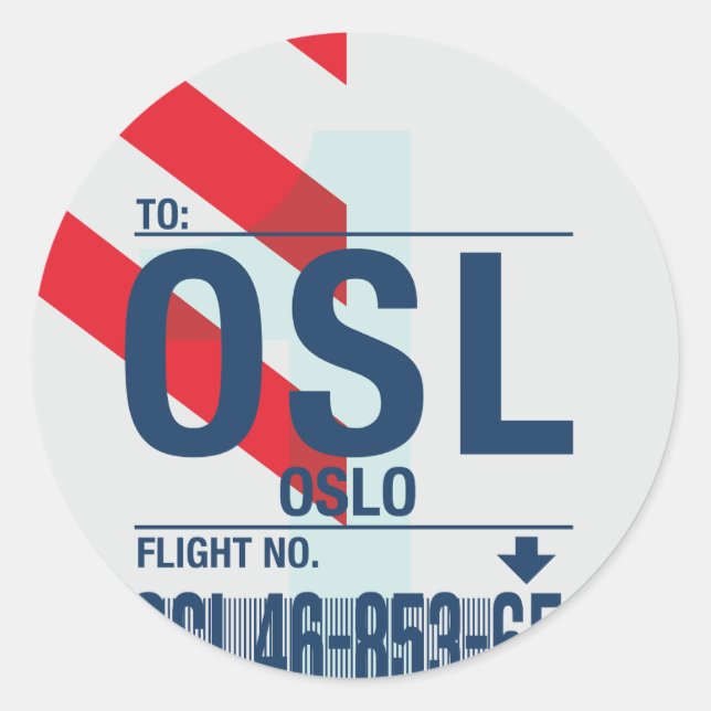Oslo - Travel Tag Round Sticker (Front)