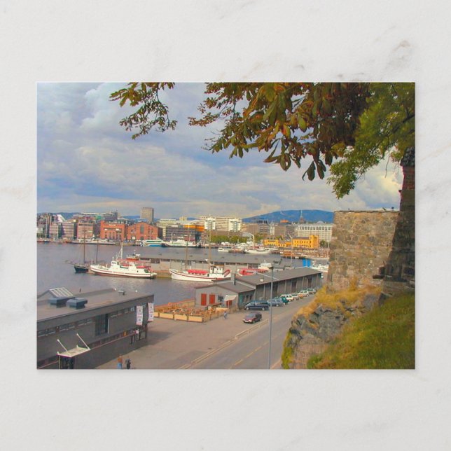 Oslo waterfront and marina postcard (Front)