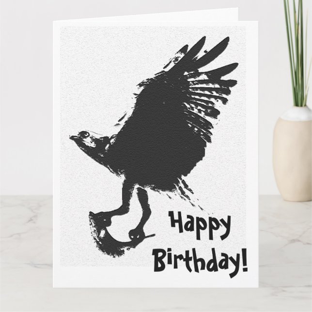 Osprey Bird & Fish Birthday Greeting Card (Front)