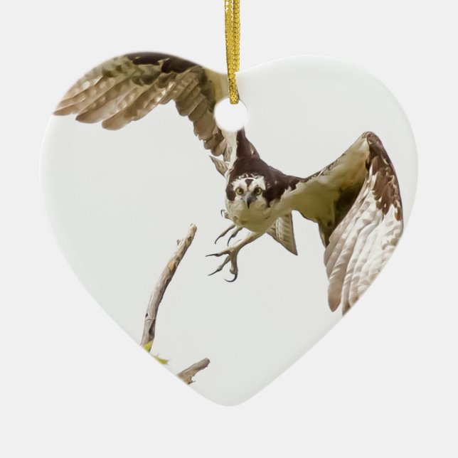 Osprey Coming At You Ceramic Tree Decoration (Front)