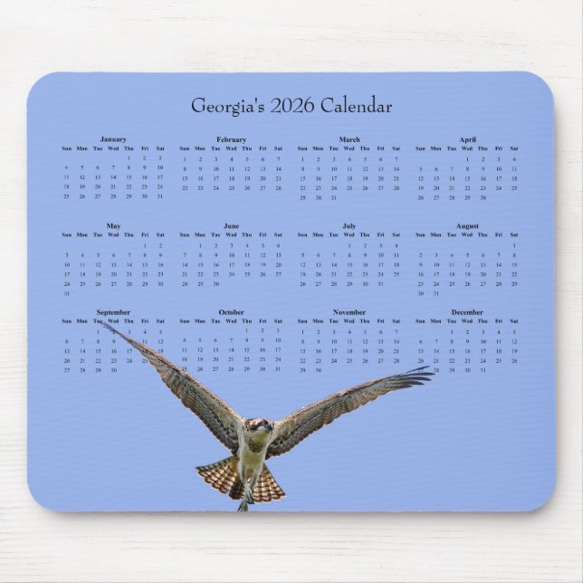 Osprey: Customize a full year 2026 calendar Mouse Pad (Front)