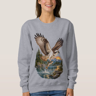 Osprey Fishing Mountain Lake Sunset Sweatshirt