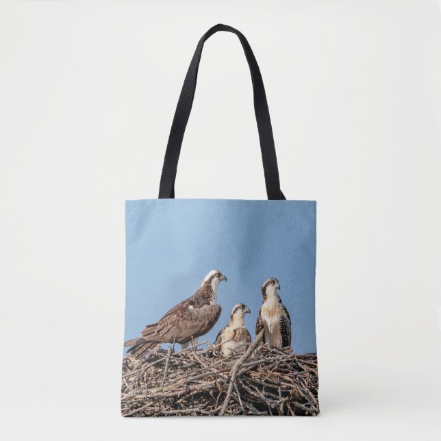 Osprey mum with her kids tote bag (Front)