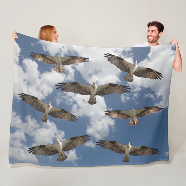 Osprey parade in the sky fleece blanket (In Situ)