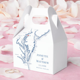 Osprey Point Wedding Rock Hall MD Map Treat Favour Box