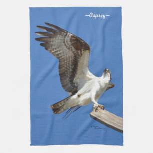 Osprey stretching wings Kitchen Towel