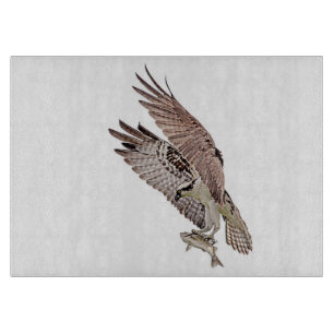Osprey with a fish cutting board