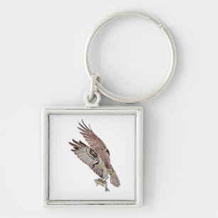 Osprey with a fish key ring