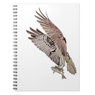 Osprey with a fish spiral notebook
