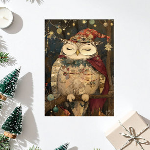 Osric the Owl   Woodland Whimsy  Holiday Card