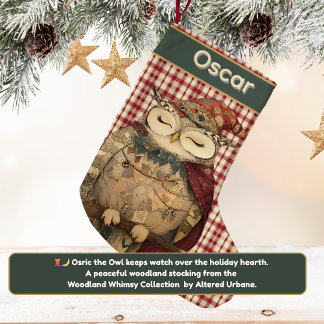 Osric the Owl | Woodland Whimsy Small Christmas Stocking