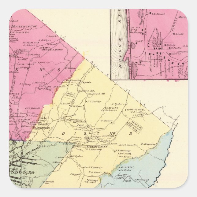 Ossining, Sparta Square Sticker (Front)