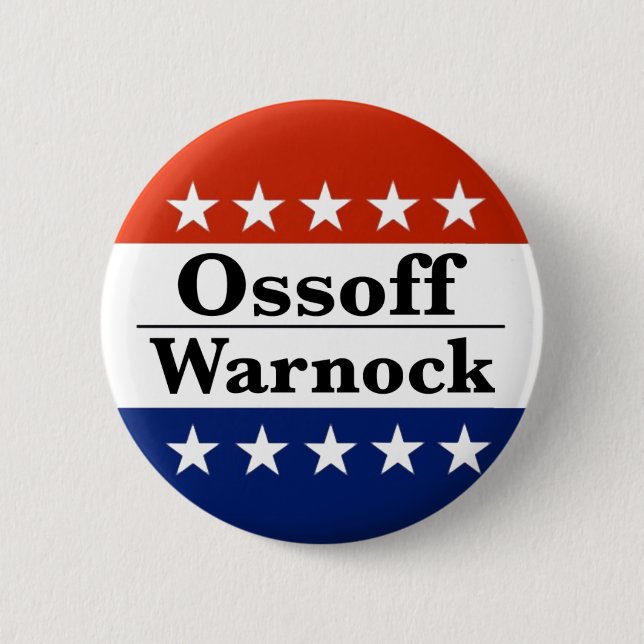 Ossoff Warnock Georgia Runoffs 6 Cm Round Badge (Front)