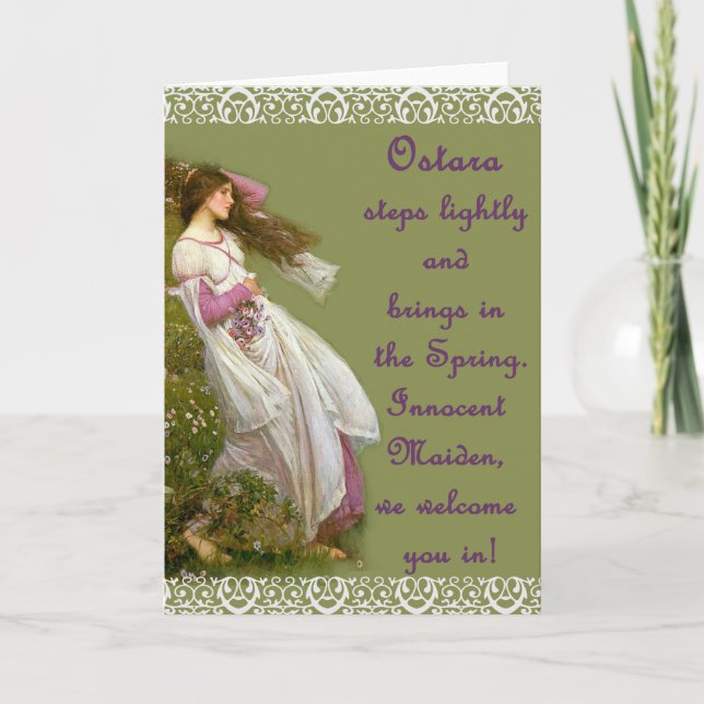 Ostara Goddess Pagan Greeting Card (Front)