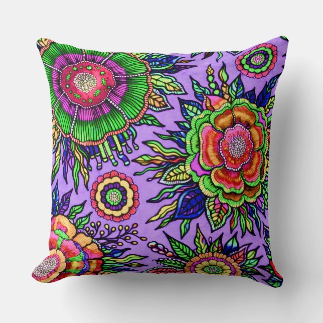 OSTARA: Mystic Violet- Maximalist Throw Pillow (Front)