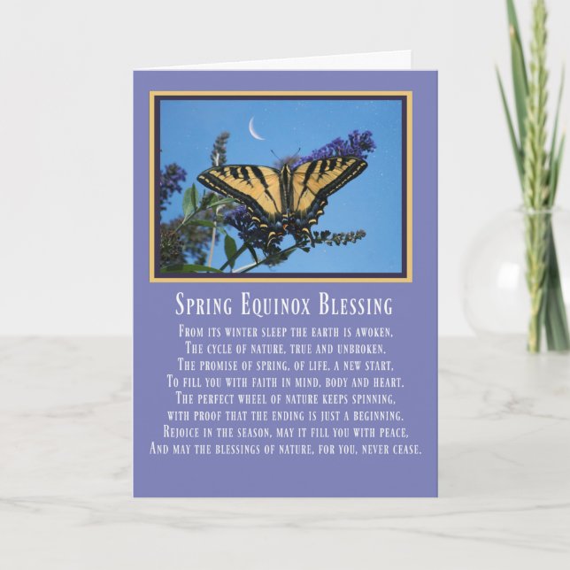 Ostara Spring Equinox Blessing with Butterfly Card (Front)