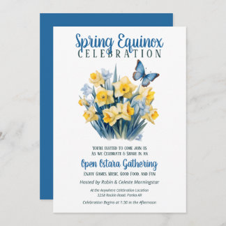 Ostara Spring Equinox Daffodil Butterfly Sabbat Invitation