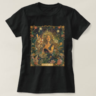 Ostara Spring Goddess Bunny Holiday Tarot Card T-Shirt