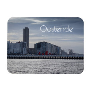 Ostend Coastal City Skyline, Belgium Magnet