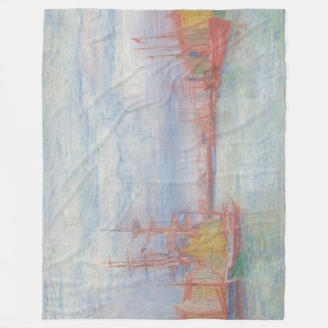 Ostend Harbour by James Ensor (1900) Fleece Blanket (Front)