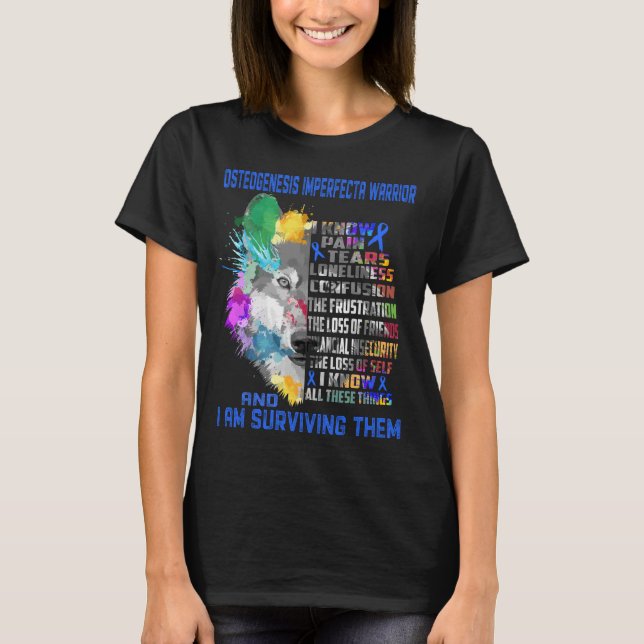 Osteogenesis Imperfecta Awareness Ribbon Support  T-Shirt (Front)