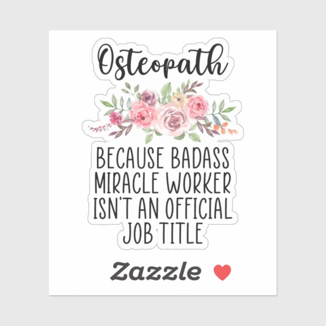 Osteopath, DO, Doctor of Osteopathy Sticker (Sheet)