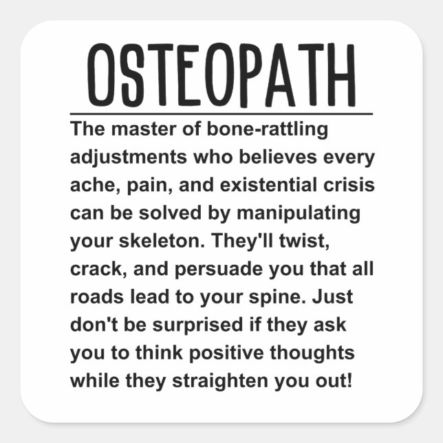 Osteopath  square sticker (Front)