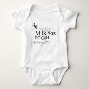 osteopathic, milk, prescription, doctor, medical, baby bodysuit