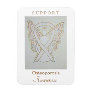 Osteoporosis Awareness Ribbon Angel Magnet
