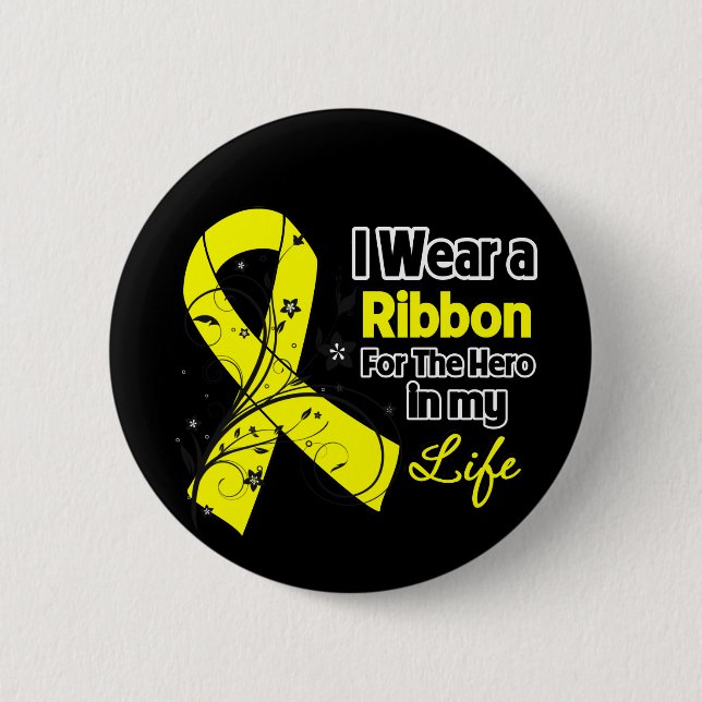 Osteosarcoma Ribbon Hero in My Life 6 Cm Round Badge (Front)
