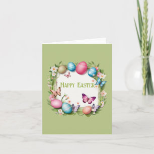 Osterkranz: Frohe Ostern - Card