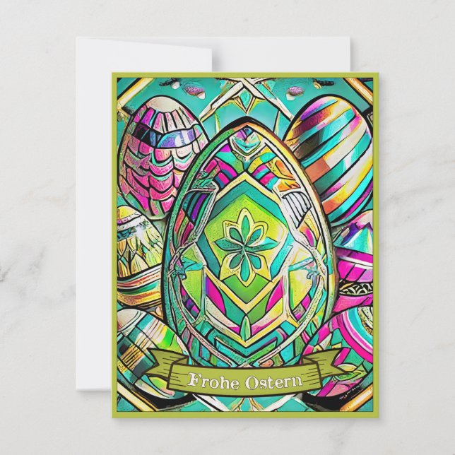 Ostermotiv farbiger Cartoon mit Ostereier 13553 (Front)