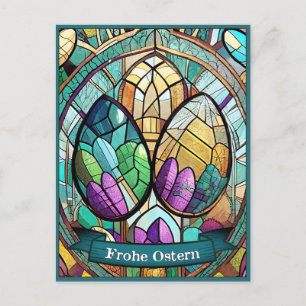 Ostermotiv farbiger Cartoon mit Ostereier 56019 Holiday Postcard