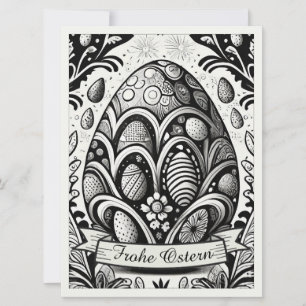 Ostermotiv monochrome Cartoon mit Ostereier 10756