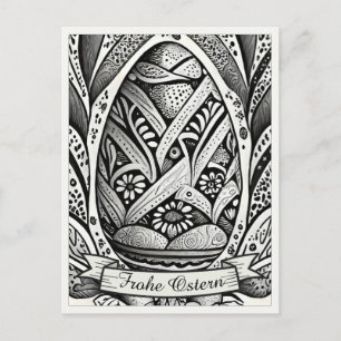 Ostermotiv monochrome Cartoon mit Ostereier 26006 Holiday Postcard