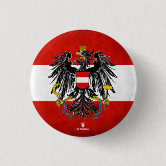 " Österreich: 1918/heute - Flagge mit Wappen... 3 Cm Round Badge