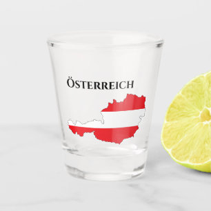 Österreich Austria Austrian Flag Map Shot Glass