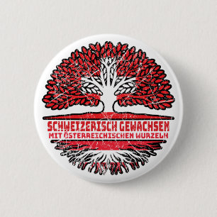 Österreich Österreichisch Schweizer Schweiz Baum 6 Cm Round Badge