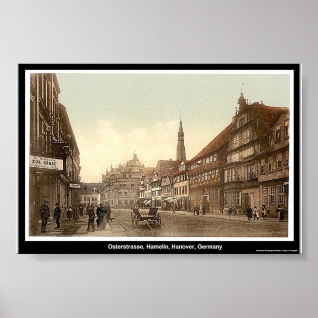 Osterstrasse, Hamelin, Hanover, Germany Poster (Front)