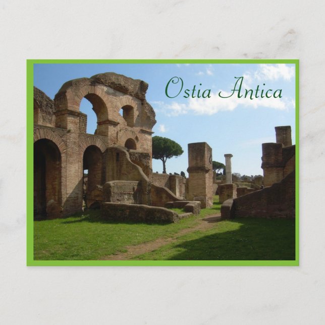 Ostia Antica, Rome with text Postcard (Front)