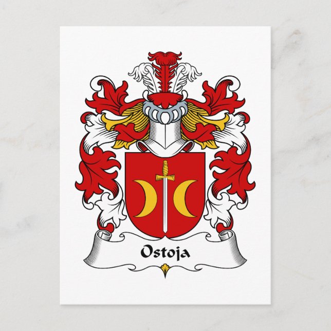 Ostoja Family Crest Postcard (Front)